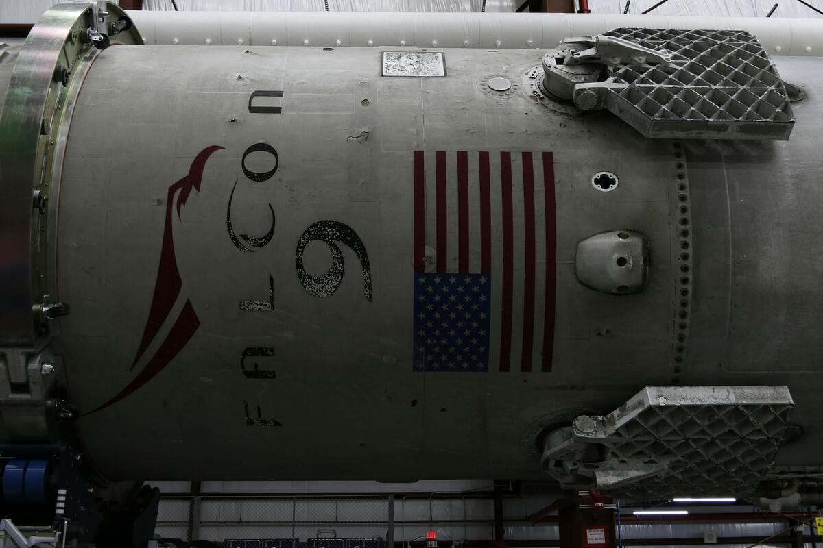 Falcon 9 rocket closeup
